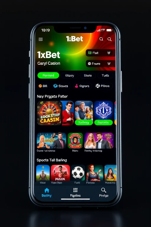 1xBet барномаи мобилӣ дар смартфон